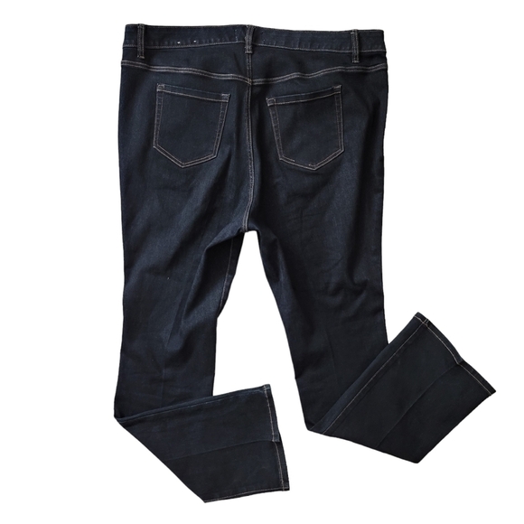 Lane Bryant High-Rise Boot Straight Fit Dark Blue Flex Magic Waistband Jeans - Picture 2 of 7